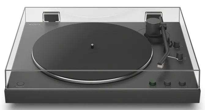 Sony PS-LX3BT, giradischi wireless Bluetooth con riproduzione automatica, audio Hi-Res wireless, trasmissione a cinghia, preamplificatore phono, funzionamento a 2 velocità, coperchio antipolvere