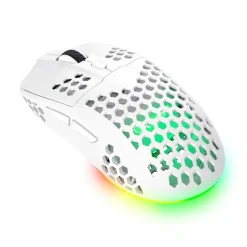 TRUST - GXT929W HELOX WIRELESS LIGHTWEIGHT Gaming Mouse RGB, illuminazione LED multicolore, autonomia 80h, ricarica micro-USB - Bianco