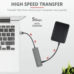 Trust Halyx Aluminium 4-Port USB 3.2 Hub USB-A 3.1 Gen 1 4x USB-A 3.2 Gen 1 Grigio