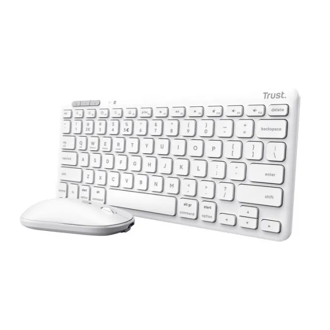 Trust - Lyra tastiera Mouse incluso RF senza fili + Bluetooth QWERTY Italiano - Bianco