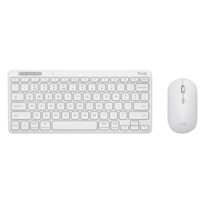 Trust - Lyra tastiera Mouse incluso RF senza fili + Bluetooth QWERTY Italiano - Bianco