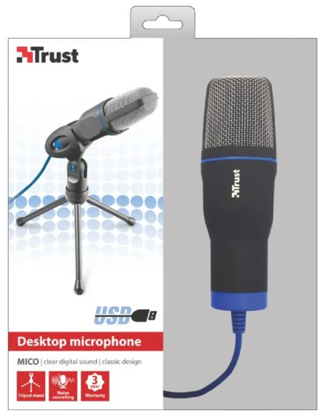 Trust Mico PC microphone Cablato Nero