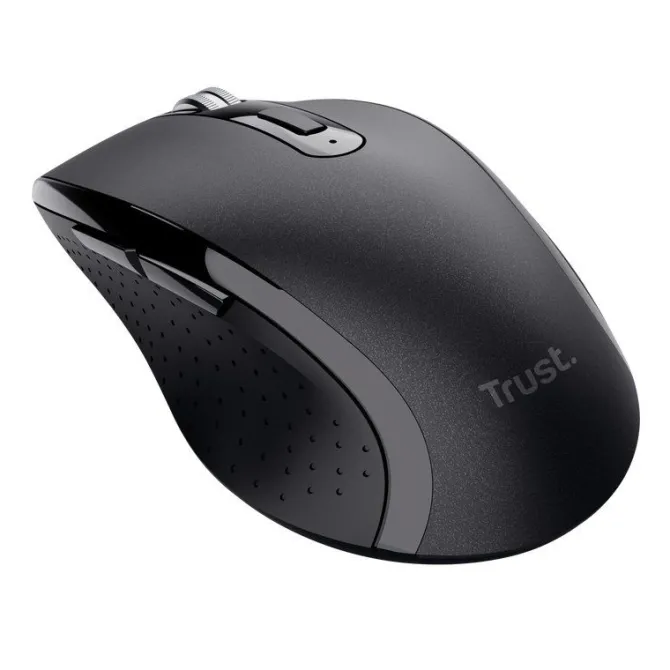 TRUST - SURA COMFORTABLE Mouse Wireless, 6 Pulsanti, Rotella di Scorrimento, 2 direzioni, risoluzione DPI 1200 - Nero