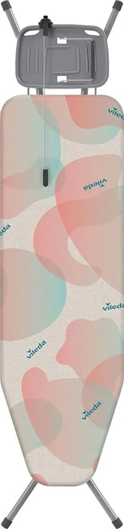 Vileda Prestige | Asse da stiro con poggiaferro con archetto reversibile | Copriasse da stiro in cotone| Griglia portabiancheria