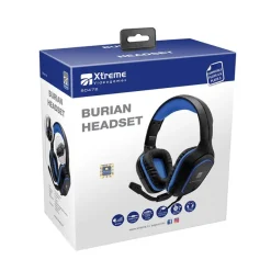 XTREME - BURIAN HEADSET PS5 Cuffia con microfono omnidirezionale, Archetto regolabile, lunghezza cavo 2 metri - Nero/Blu