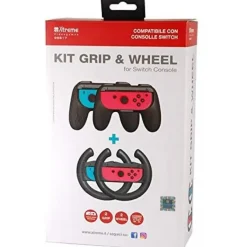 XTREME 95617 - Kit Grip & Wheel Coppia di Volanti e Coppia di Joypad per Nintendo Switch