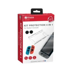 XTREME - KIT PROTECTION 4 IN 1 - Kit di protezione per Nintendo Switch - BLU/ROSSO