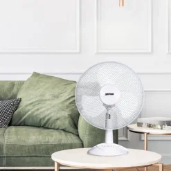 ZEPHIR - PBI40 Ventilatore a Piantana 45 Watt, 3 pale, 3 Velocità, 125 cm, Angolo di ventilazione regolabile - Bianco