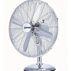 Zephir PF41CR - Ventilatore da tavolo, 3 velocità, 50 Watt, altezza 55 cm, 4 pale - Acciaio